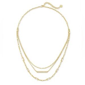 Kendra Scott Addison triple strand necklace 14k gold plating